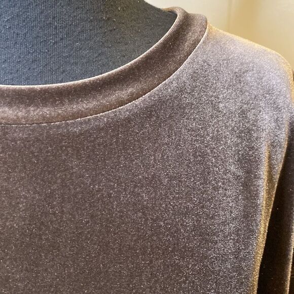 Madewell Large Velour Sweater Top Soft Brown Crewneck - Picture 2 of 6